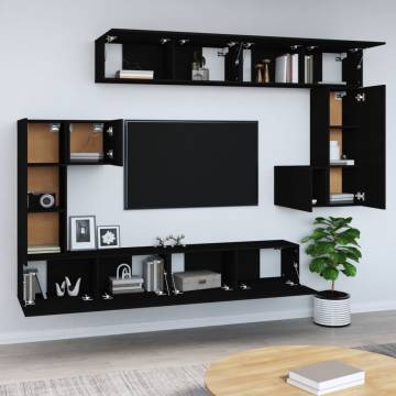 Wall-mounted TV Cabinet Black Engineered Wood