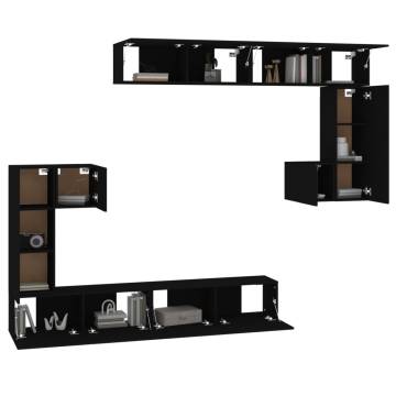 Wall-mounted TV Cabinet Black Engineered Wood