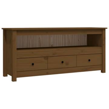 TV Cabinet Honey Brown 114x35x52 cm Solid Wood Pine