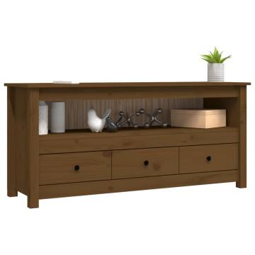 TV Cabinet Honey Brown 114x35x52 cm Solid Wood Pine