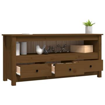 TV Cabinet Honey Brown 114x35x52 cm Solid Wood Pine