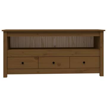 TV Cabinet Honey Brown 114x35x52 cm Solid Wood Pine