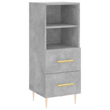 Highboard Concrete Grey 34.5x34x180 cm Engineered Wood