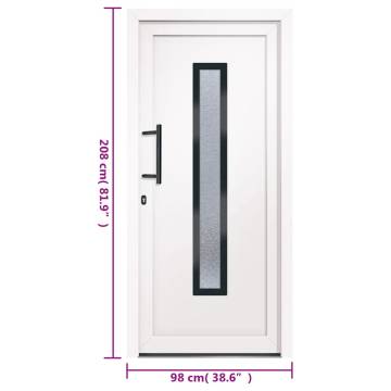 Front Door White 98x208 cm PVC