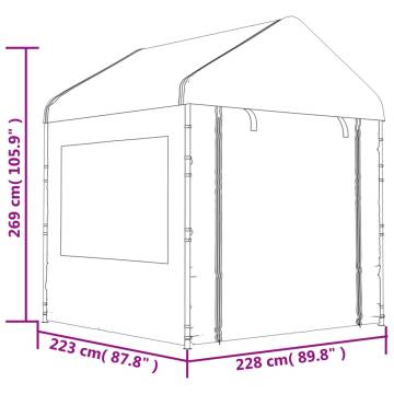 Gazebo with Roof White 17.84x2.28x2.69 m Polyethylene