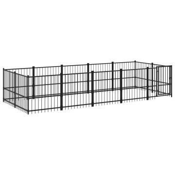 Outdoor Dog Kennel Steel 9.38 m²