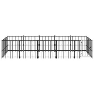 Outdoor Dog Kennel Steel 9.38 m²