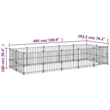 Outdoor Dog Kennel Steel 9.38 m²