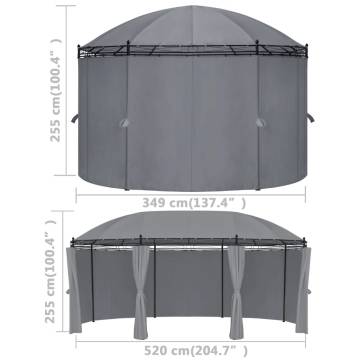 Gazebo with Curtains 520x349x255 cm Anthracite