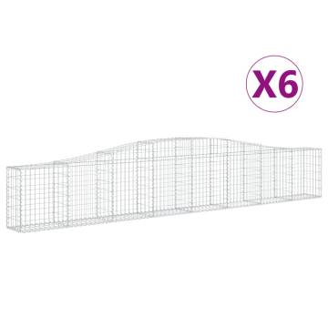 Arched Gabion Baskets 6 pcs 400x30x60/80 cm Galvanised Iron