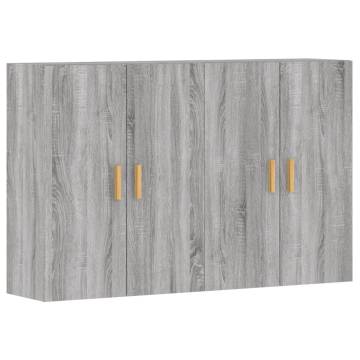 Wall Mounted Cabinets 2 pcs Grey Sonoma Engineered Wood