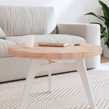 Table Top Ø70x4 cm Round Solid Wood Beech