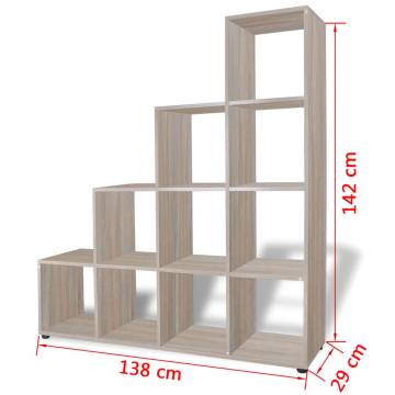 Staircase Bookcase/Display Shelf 142 cm Oak