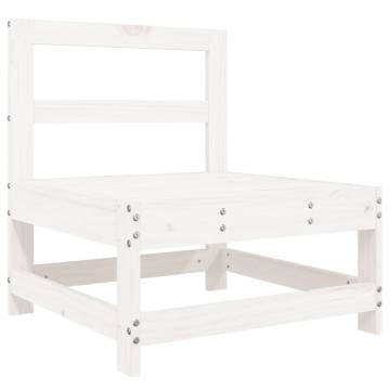 4 Piece Garden Lounge Set White Solid Wood Pine