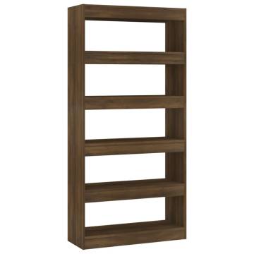 Book Cabinet/Room Divider Brown Oak 80x30x166 cm Engineered Wood