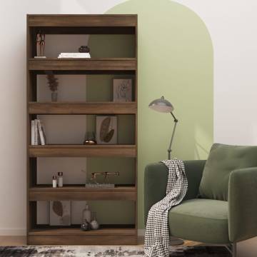 Book Cabinet/Room Divider Brown Oak 80x30x166 cm Engineered Wood