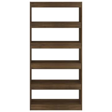 Book Cabinet/Room Divider Brown Oak 80x30x166 cm Engineered Wood