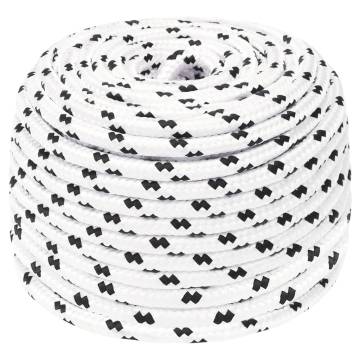 Braided Boat Rope White 8 mmx25 m Polyester