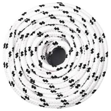 Braided Boat Rope White 8 mmx25 m Polyester