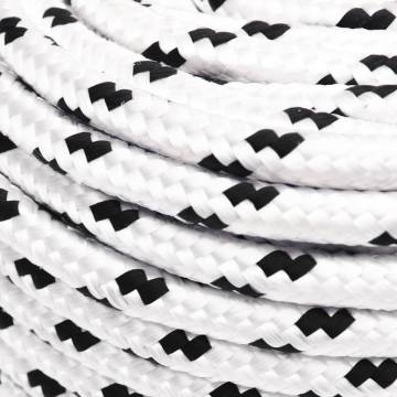 Braided Boat Rope White 8 mmx25 m Polyester