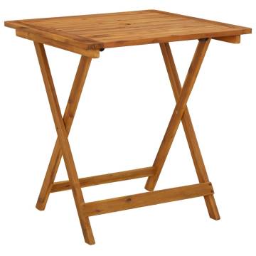 Folding Garden Table 70x70x75 cm Solid Acacia Wood