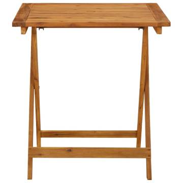 Folding Garden Table 70x70x75 cm Solid Acacia Wood