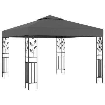 Gazebo with LED String Lights 3x3 m Anthracite