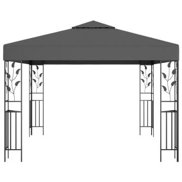 Gazebo with LED String Lights 3x3 m Anthracite