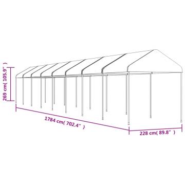 Gazebo with Roof White 17.84x2.28x2.69 m Polyethylene