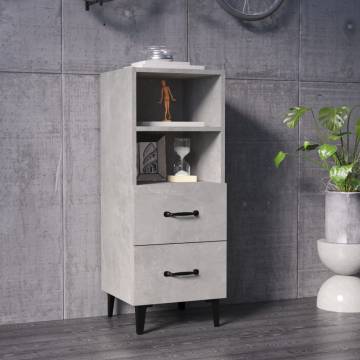 Sideboard Concrete Grey 34.5x34x90 cm Engineered Wood