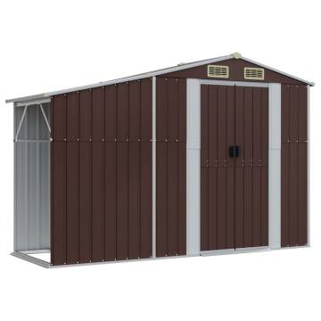 Garden Shed Brown 277x93x179 cm Galvanised Steel