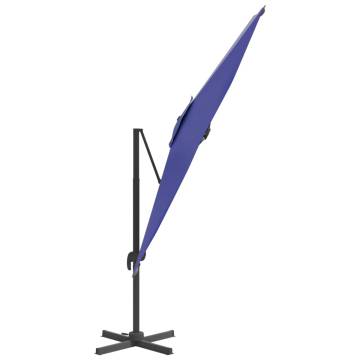 LED Cantilever Umbrella Azure Blue 400x300 cm