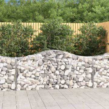 Arched Gabion Baskets 3 pcs 200x50x80/100 cm Galvanised Iron