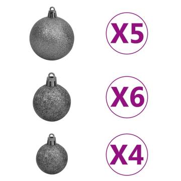 Artificial Pre-lit Christmas Tree with Ball Set White 90 cm