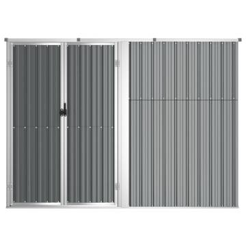 Garden Tool Shed Grey 225x89x161 cm Galvanised Steel