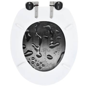 WC Toilet Seats 2 pcs with Soft Close Lids MDF Water Drop Design