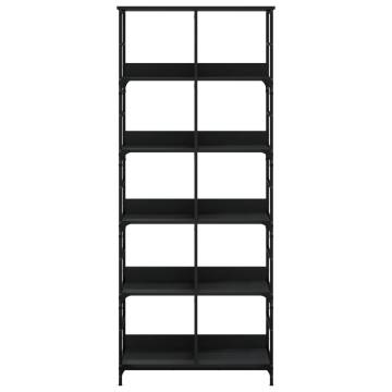 Bookshelf Black 78.5x33x188.5 cm Engineered Wood