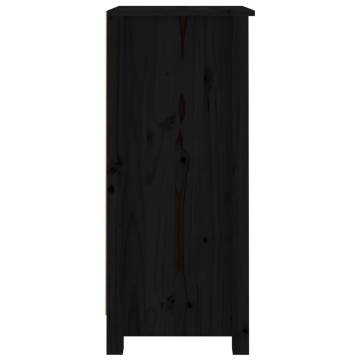 Sideboards 2 pcs Black 40x35x80 cm Solid Wood Pine