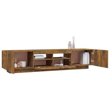 2 Piece TV Cabinet Set with LED Lights Smoked Oak Engineered Wood