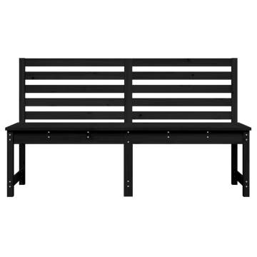 Garden Bench Black 157.5 cm Solid Wood Pine