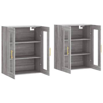 Wall Mounted Cabinets 2 pcs Grey Sonoma Engineered Wood