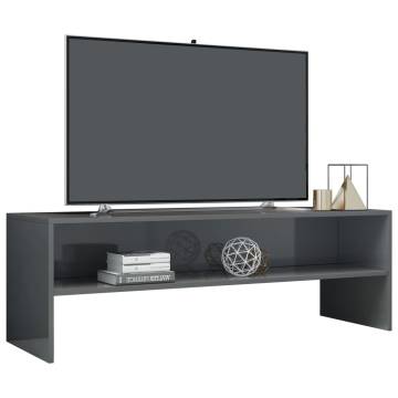 TV Cabinet High Gloss Grey 120x40x40 cm Engineered Wood