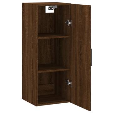 Wall Mounted Cabinet Brown Oak 34.5x34x90 cm