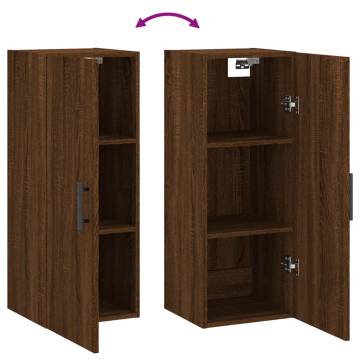 Wall Mounted Cabinet Brown Oak 34.5x34x90 cm