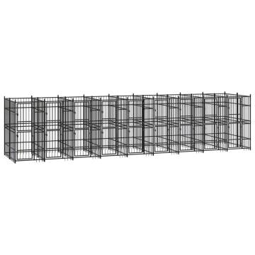 Outdoor Dog Kennel Steel 16.59 m²