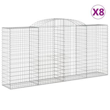 Arched Gabion Baskets 8 pcs 300x50x140/160 cm Galvanised Iron