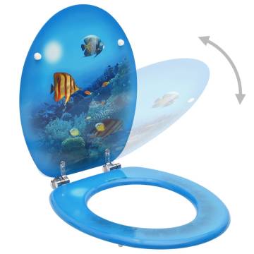 WC Toilet Seats with Lid 2 pcs MDF Deep Sea Design