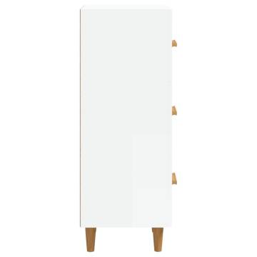 Sideboard High Gloss White 34.5x34x90 cm Engineered Wood