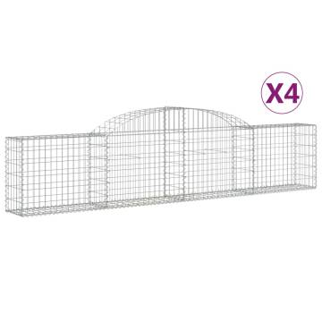 Arched Gabion Baskets 4 pcs 300x30x60/80 cm Galvanised Iron