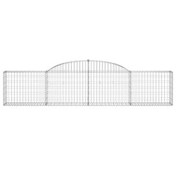 Arched Gabion Baskets 4 pcs 300x30x60/80 cm Galvanised Iron